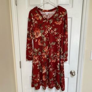 LuLaRoe Emily A-Line Swing Dress with Pockets Small